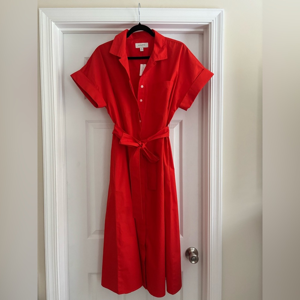 Banana Republic Factory Vibrant Red Midi Dress